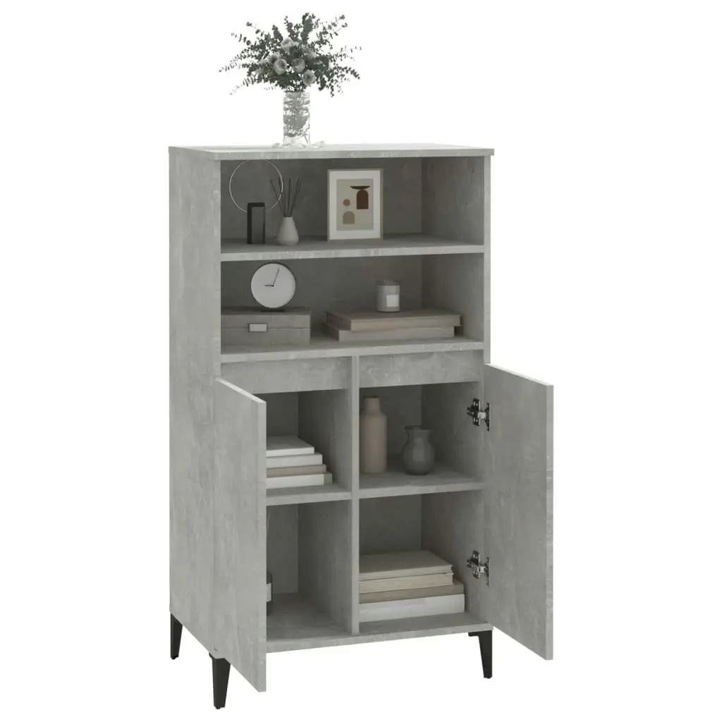 Highboard Concrete Grey 60x36x110 cm Engineered Wood 821232