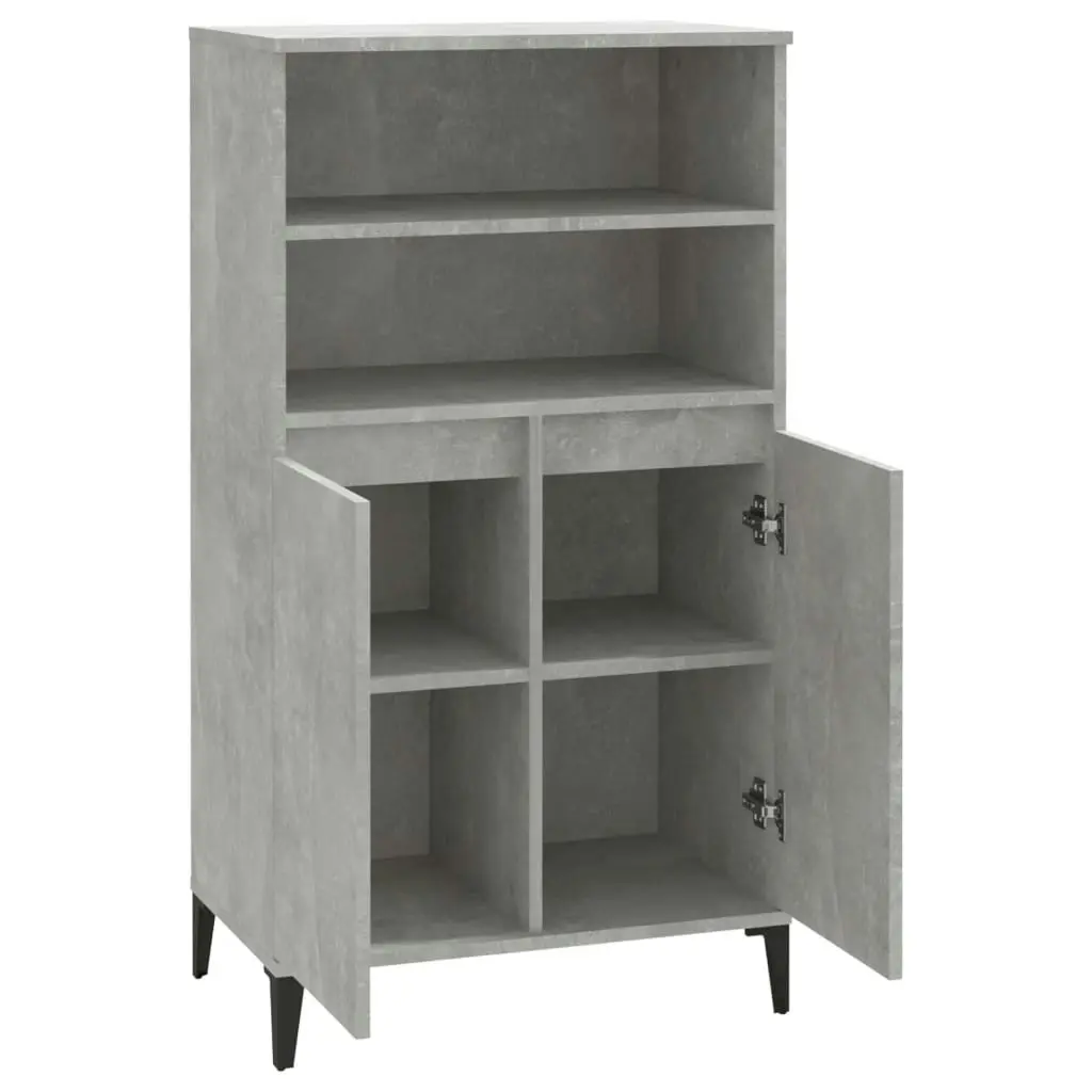 Highboard Concrete Grey 60x36x110 cm Engineered Wood 821232