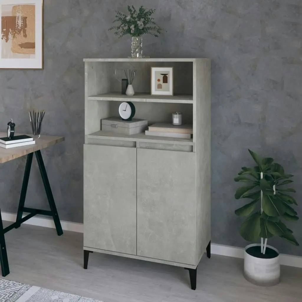 Highboard Concrete Grey 60x36x110 cm Engineered Wood 821232