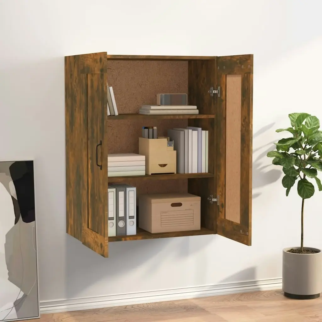 Hanging Wall Cabinet Smoked Oak 69.5x32.5x90 cm 817396