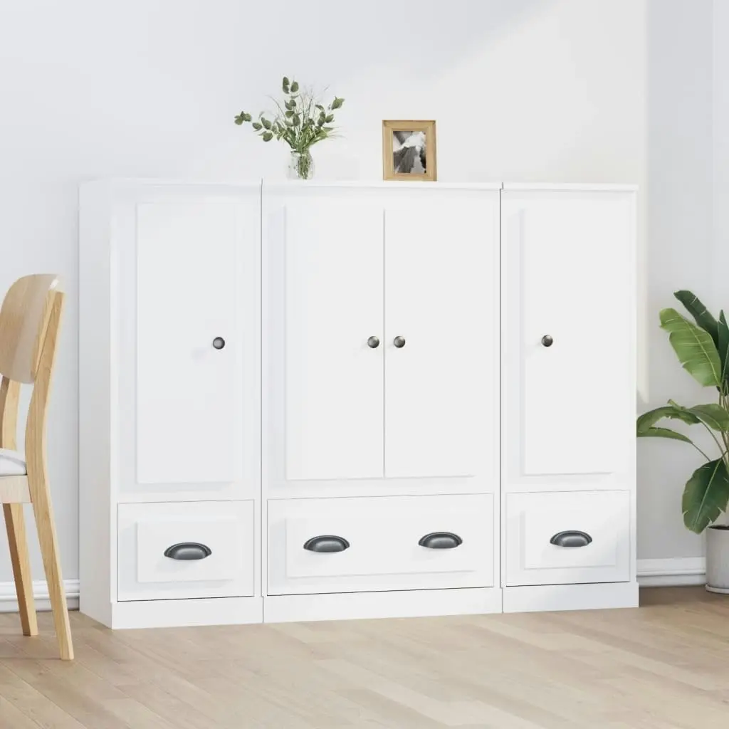 Highboards 3 pcs White Engineered Wood 3185295