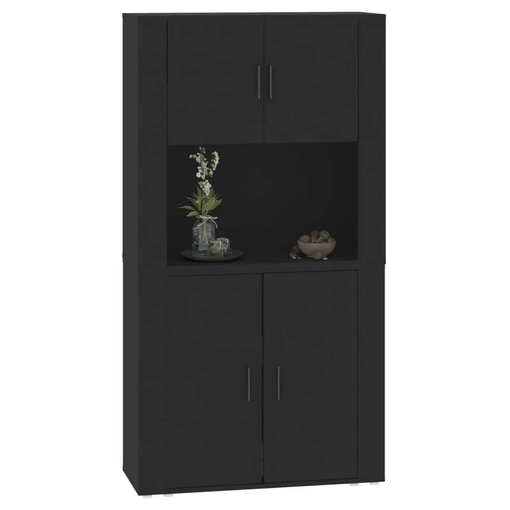 Highboard Black Engineered Wood 3185352