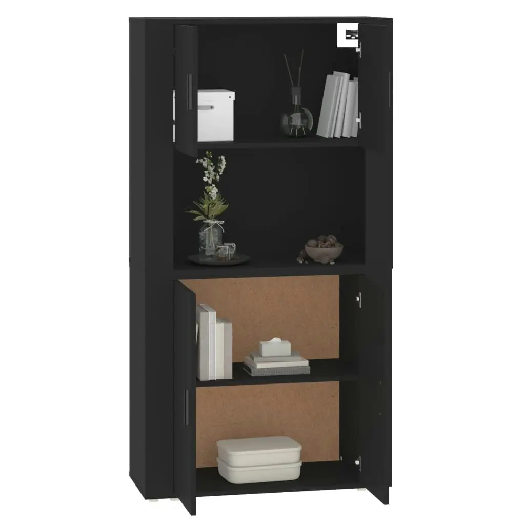 Highboard Black Engineered Wood 3185352