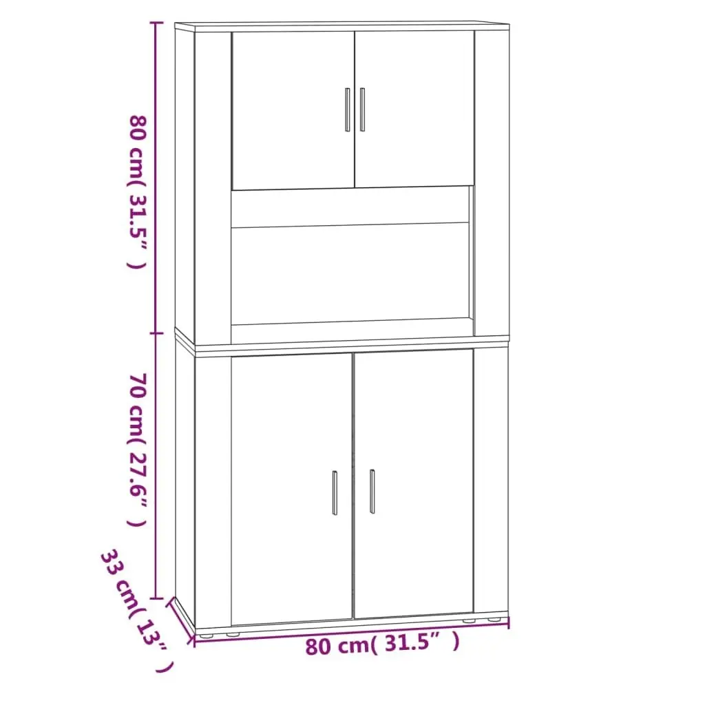 Highboard Black Engineered Wood 3185352