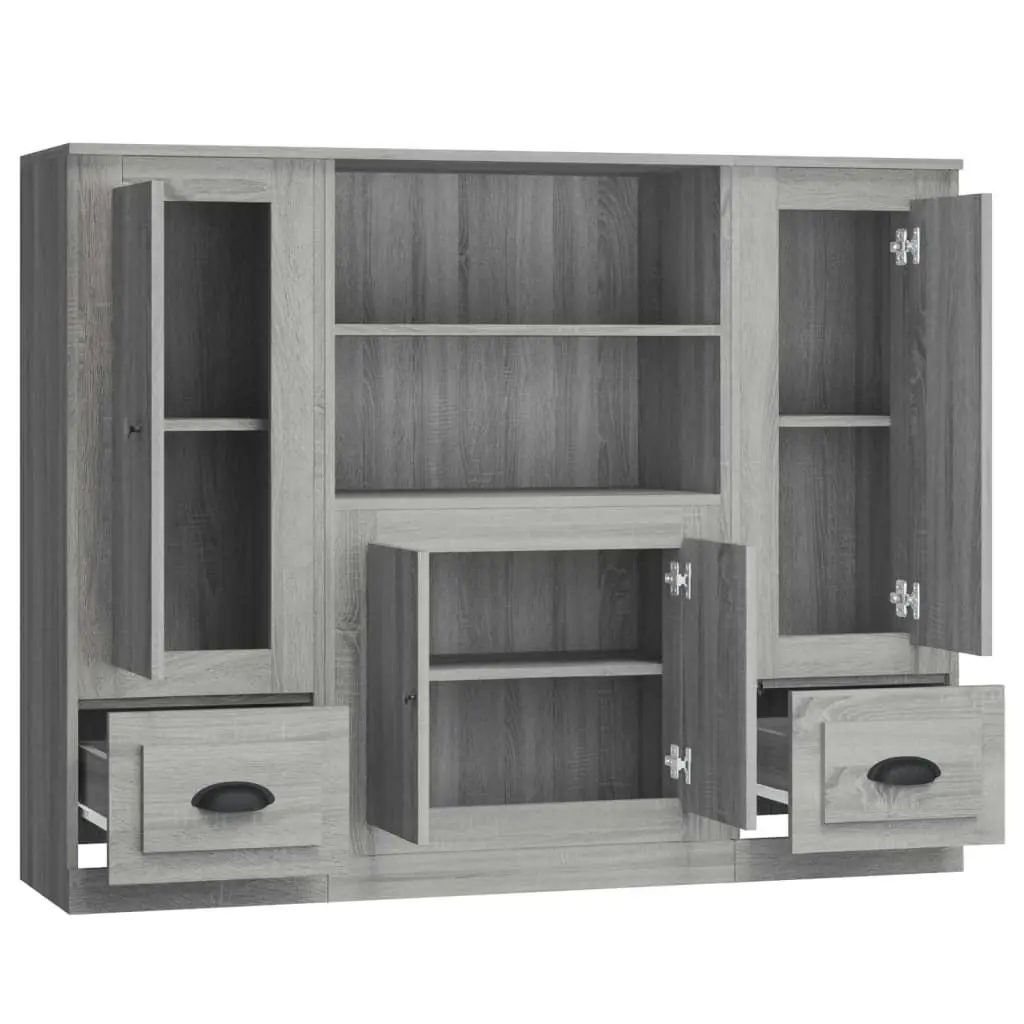 Highboards 3 pcs Grey Sonoma Engineered Wood 3185317