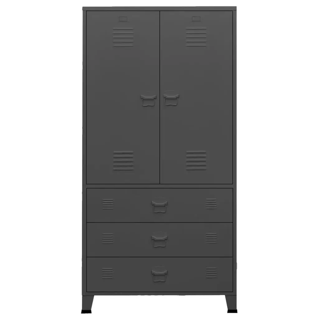 Industrial Wardrobe Anthracite 90x50x180 cm Metal 339615