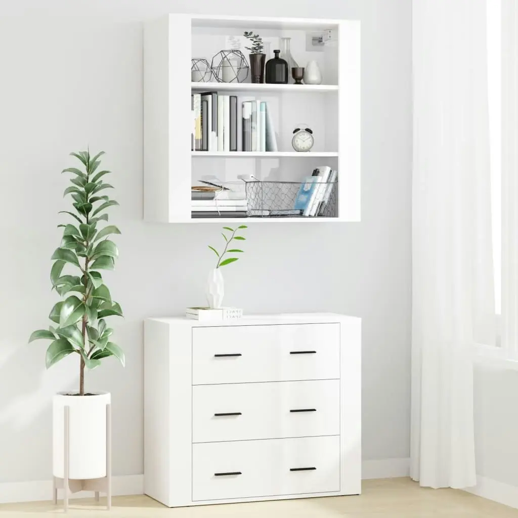 Highboard High Gloss White Engineered Wood 3185393