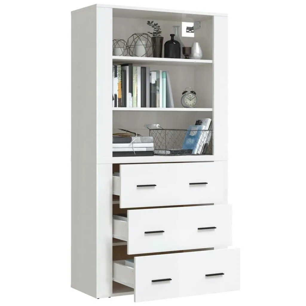 Highboard High Gloss White Engineered Wood 3185393