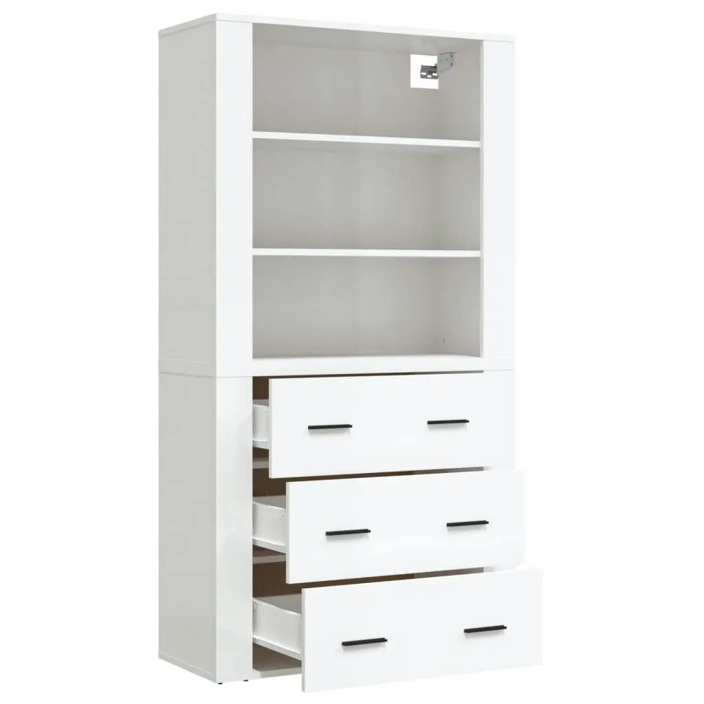 Highboard High Gloss White Engineered Wood 3185393