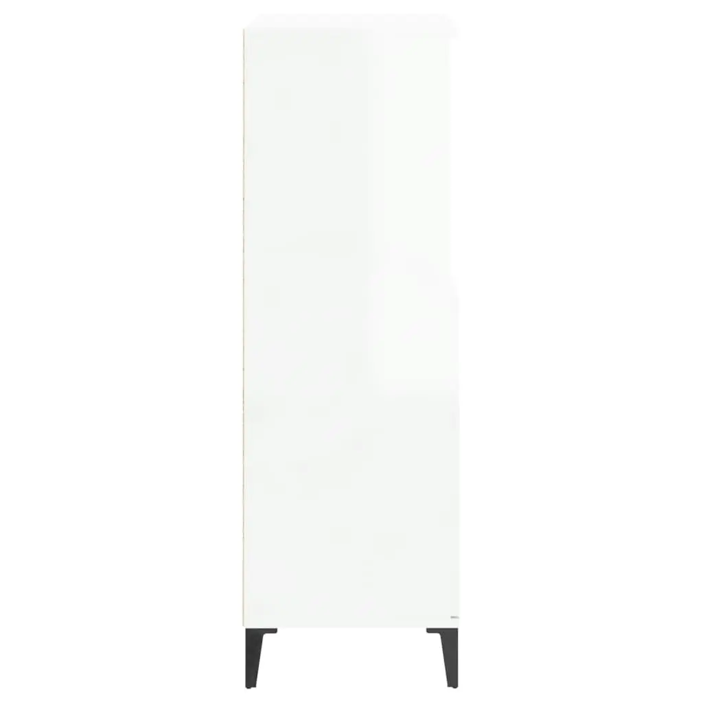 Highboard High Gloss White 60x36x110 cm Engineered Wood 821230