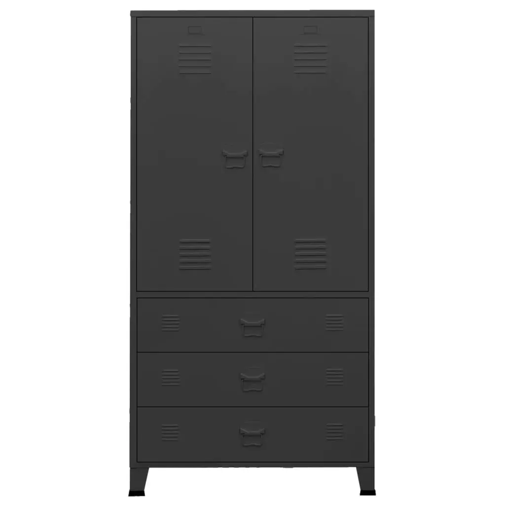 Industrial Wardrobe Black 90x50x180 cm Metal 339613