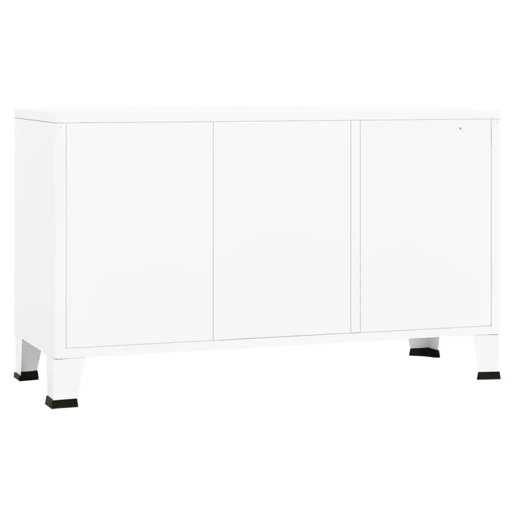 Industrial Sideboard White 105x35x62 cm Metal and Glass 339609