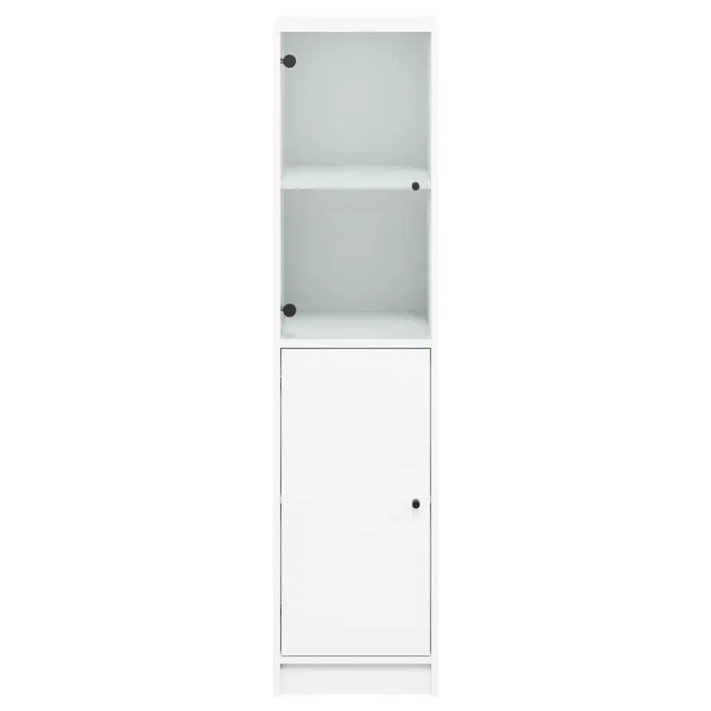 Highboard with Glass Door White 35x37x142 cm 836441