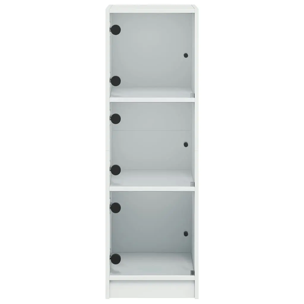 Highboard with Glass Doors White 35x37x109 cm 836385