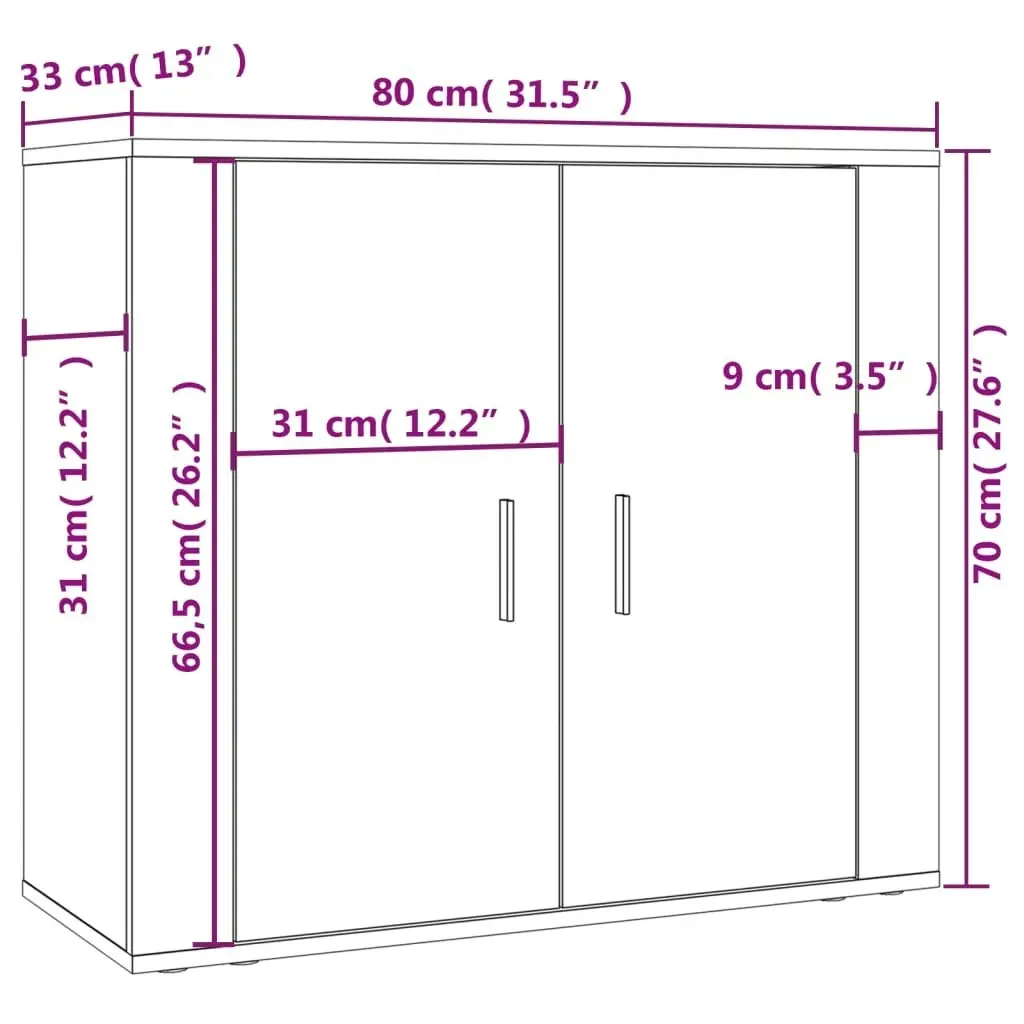 Highboard White Engineered Wood 3185359