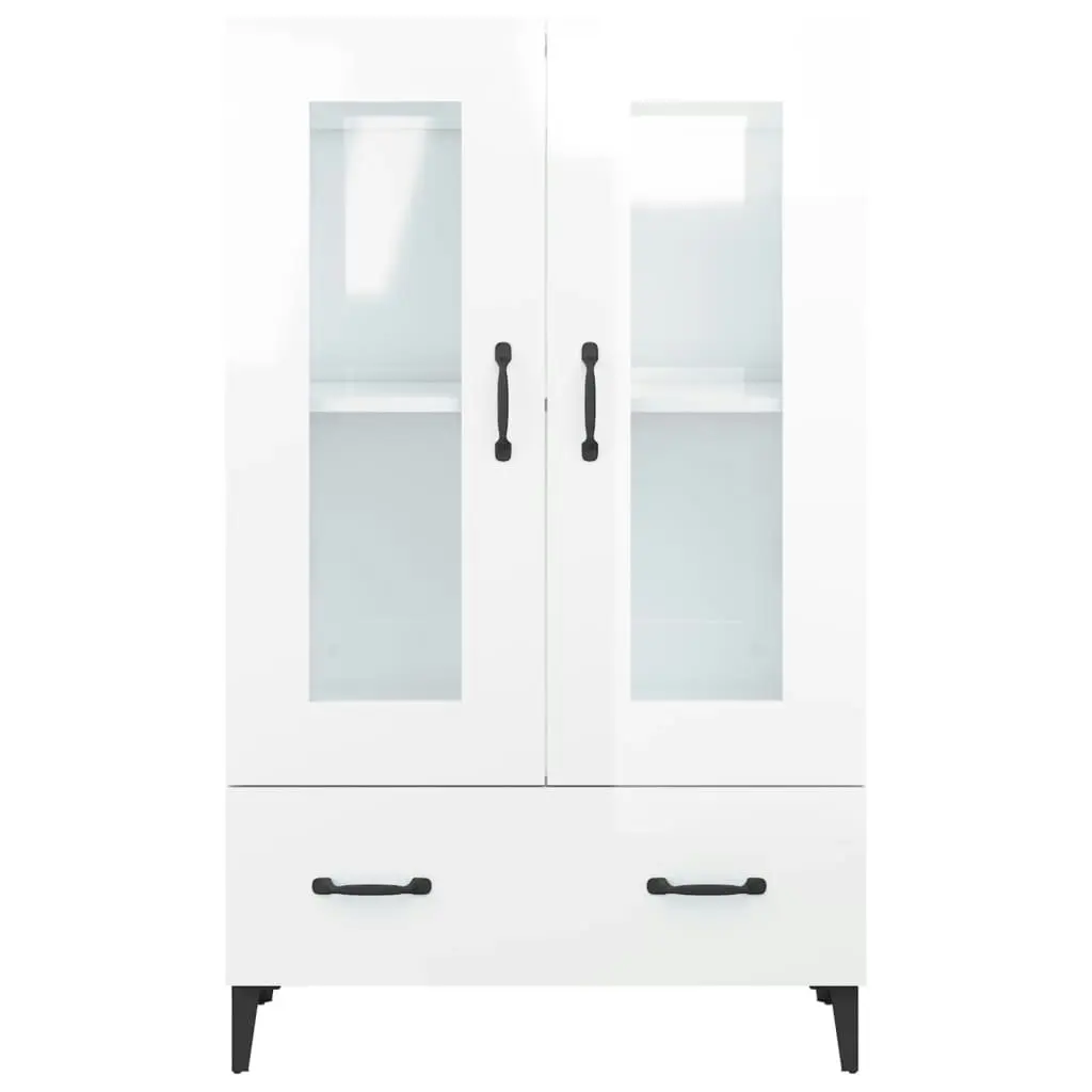 Highboard High Gloss White 70x31x115 cm Engineered Wood 812561