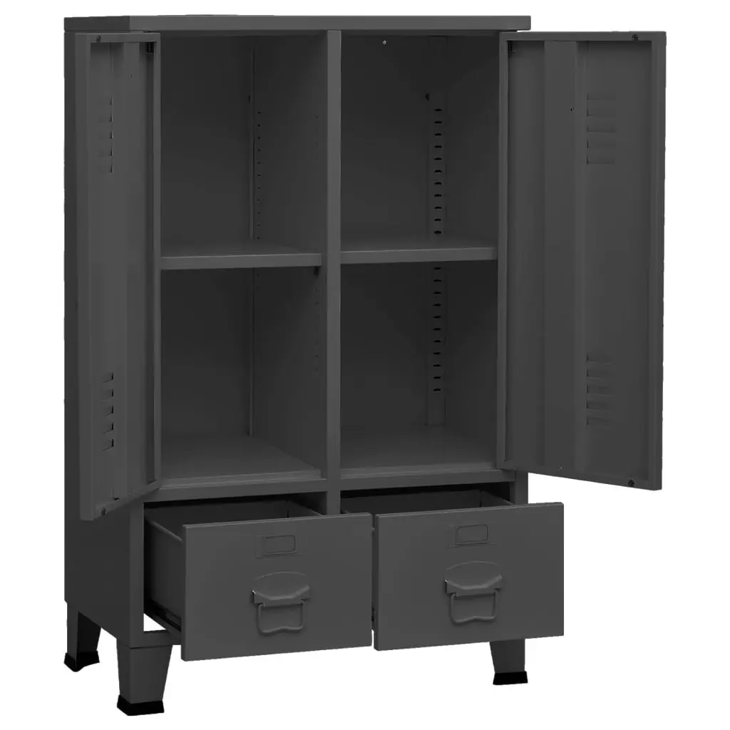 Industrial Wardrobe Anthracite 67x35x107 cm Steel 339612