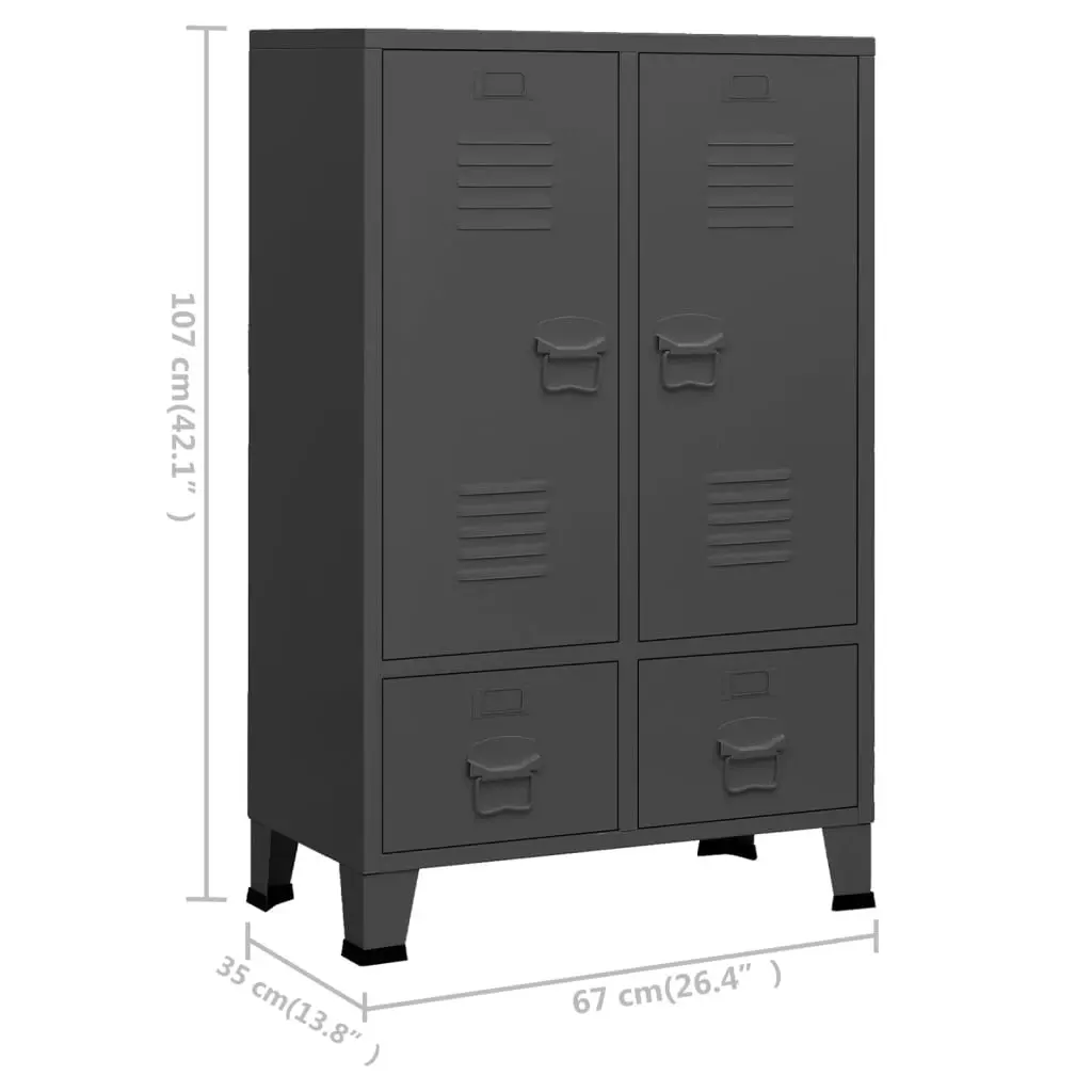 Industrial Wardrobe Anthracite 67x35x107 cm Steel 339612