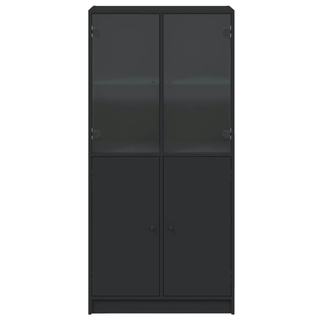 Highboard with Doors Black 68x37x142 cm Engineered Wood 3295865