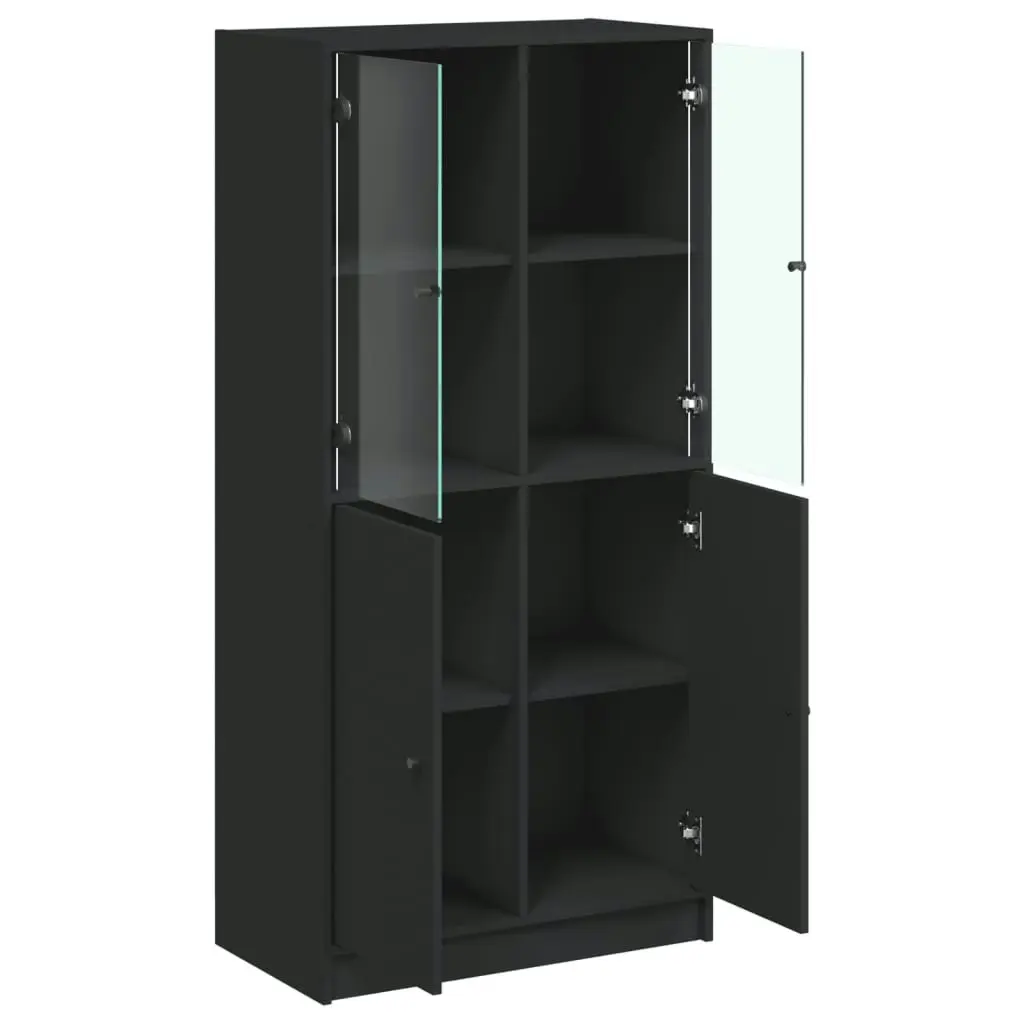 Highboard with Doors Black 68x37x142 cm Engineered Wood 3295865