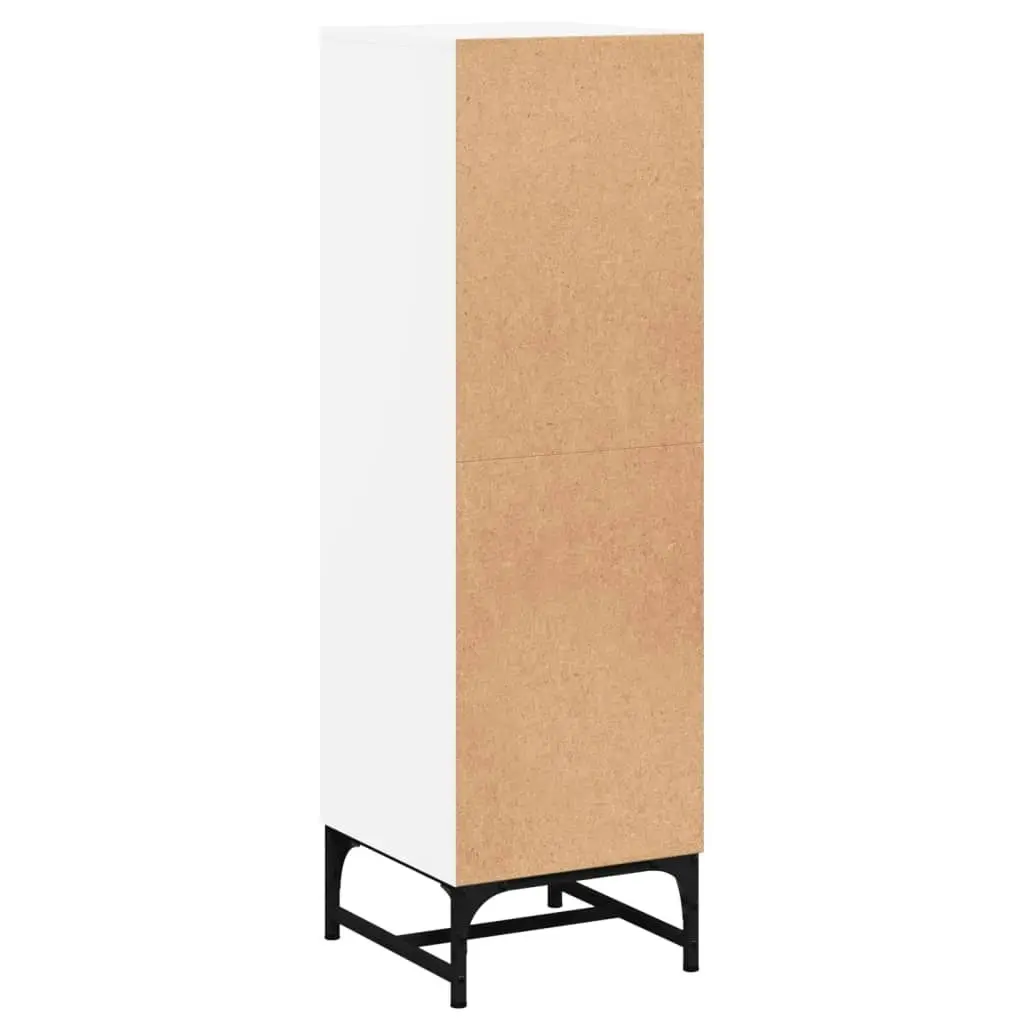 Highboard with Glass Doors White 35x37x120 cm 836560