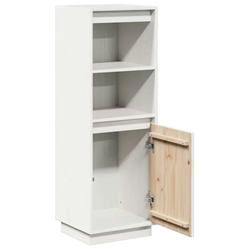 Highboard White 37x34x110 cm Solid Wood Pine 813516