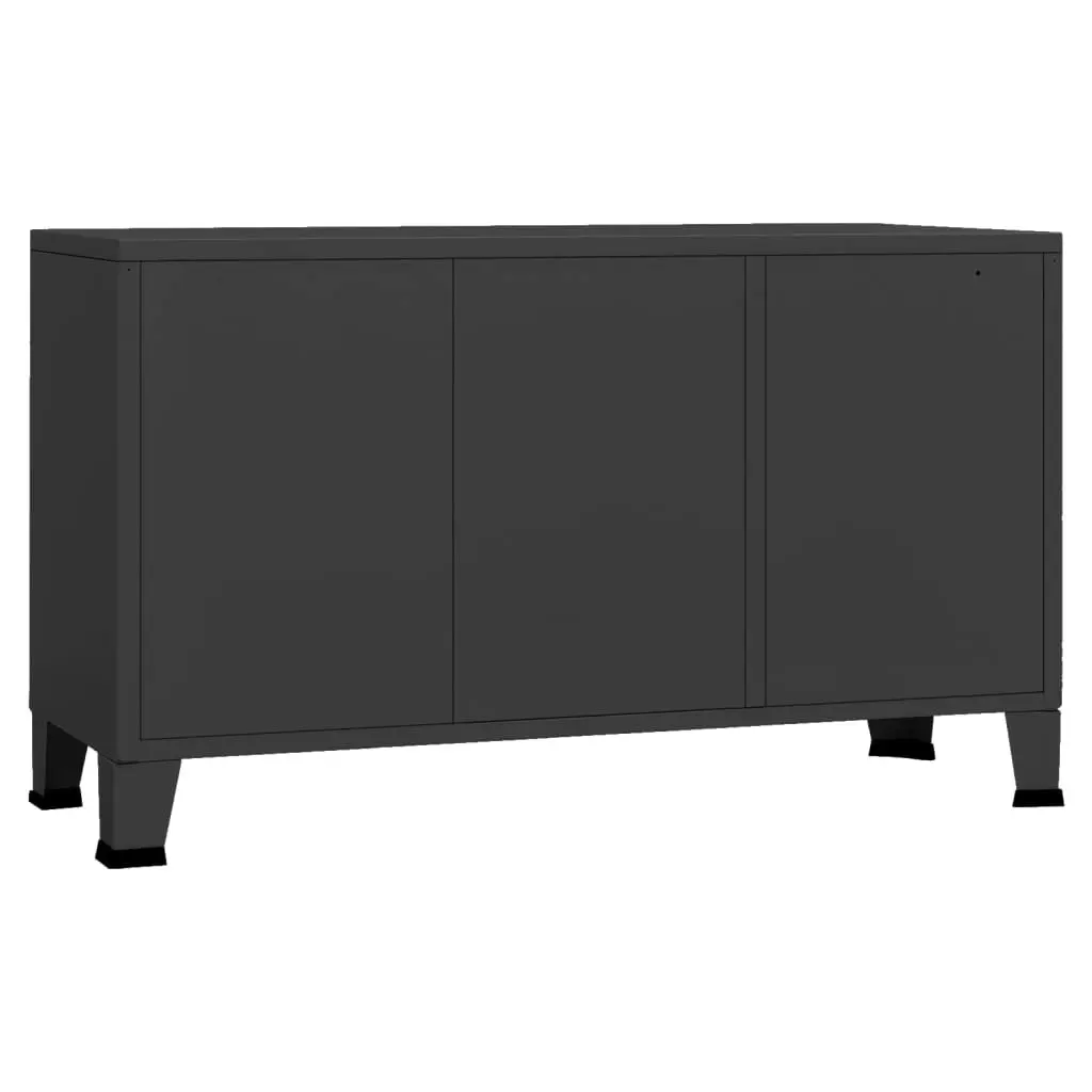 Industrial Sideboard Black 105x35x62 cm Metal and Glass 339608