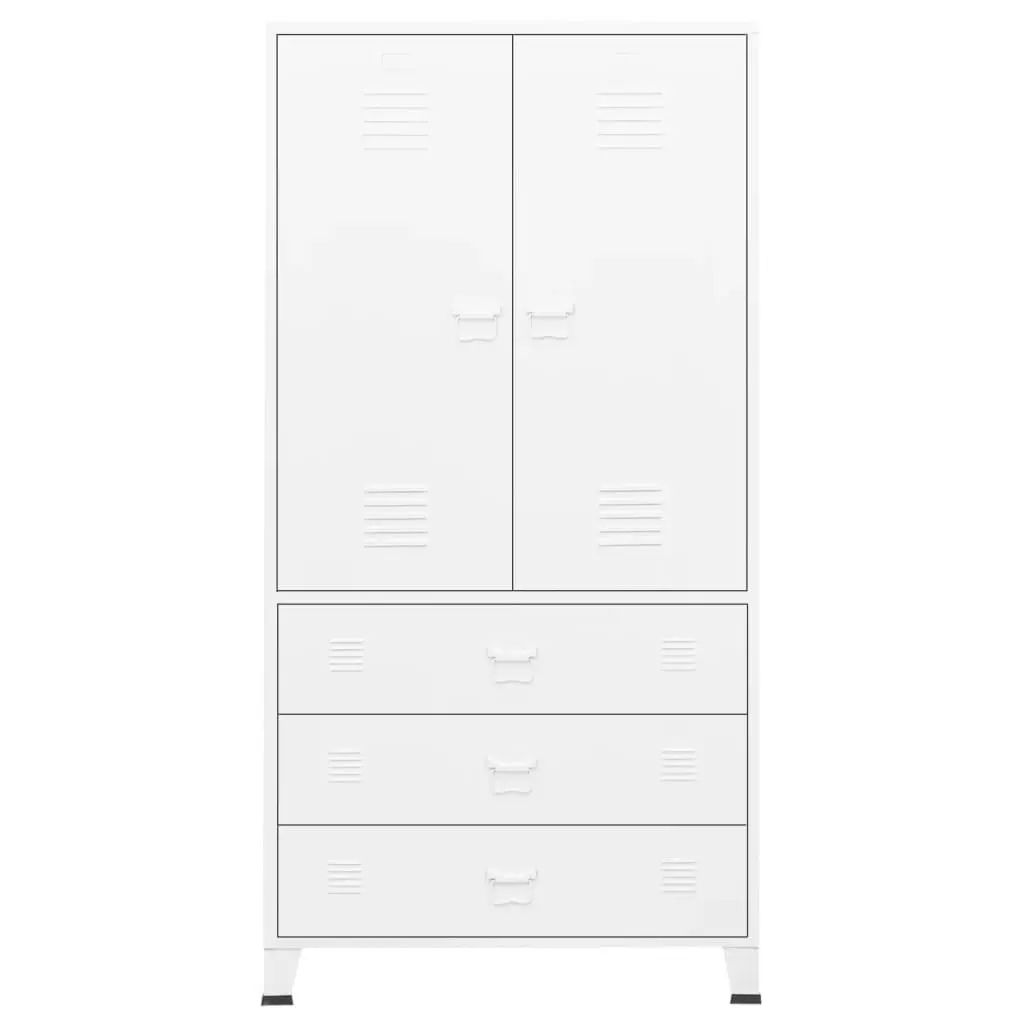 Industrial Wardrobe White 90x50x180 cm Metal 339614