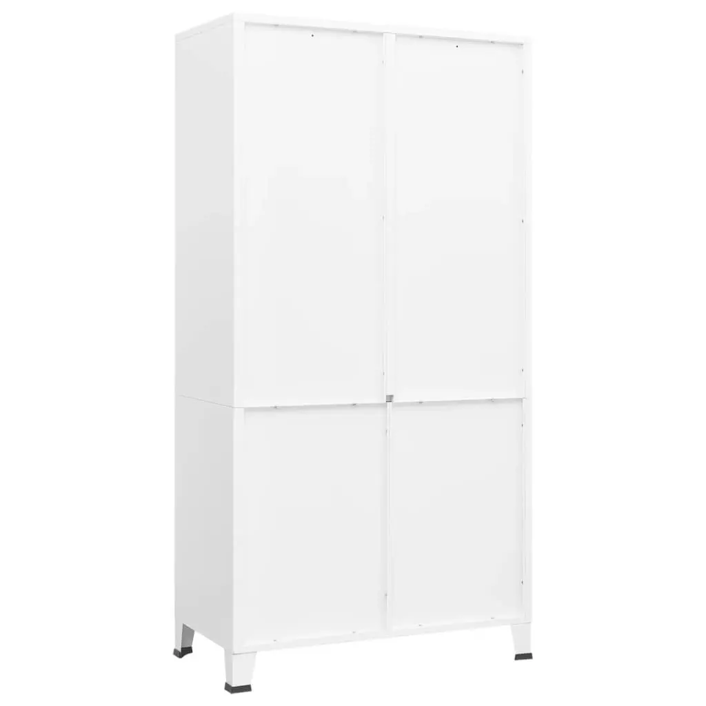 Industrial Wardrobe White 90x50x180 cm Metal 339614