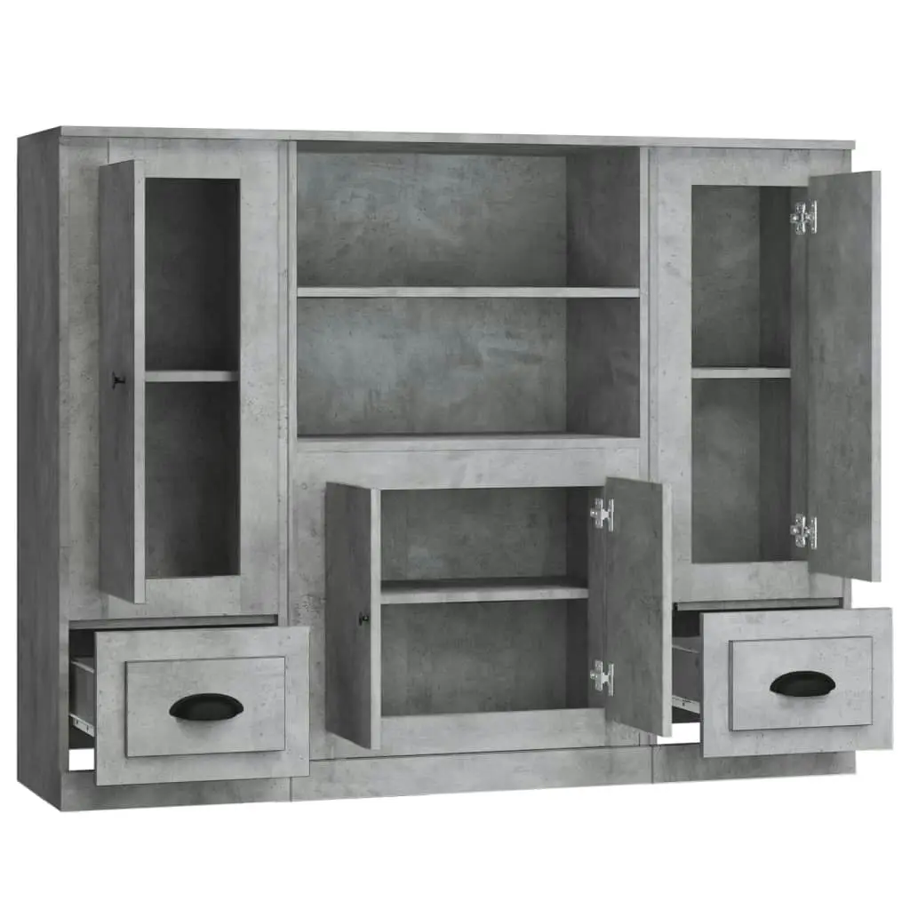 Highboards 3 pcs Concrete Grey Engineered Wood 3185315