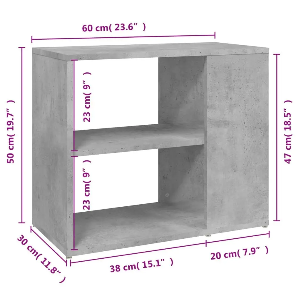 Side Cabinet Concrete Grey 60x30x50 cm Engineered Wood 806305