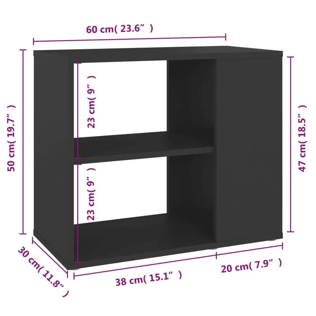 Side Cabinet Grey 60x30x50 cm Engineered Wood 806303