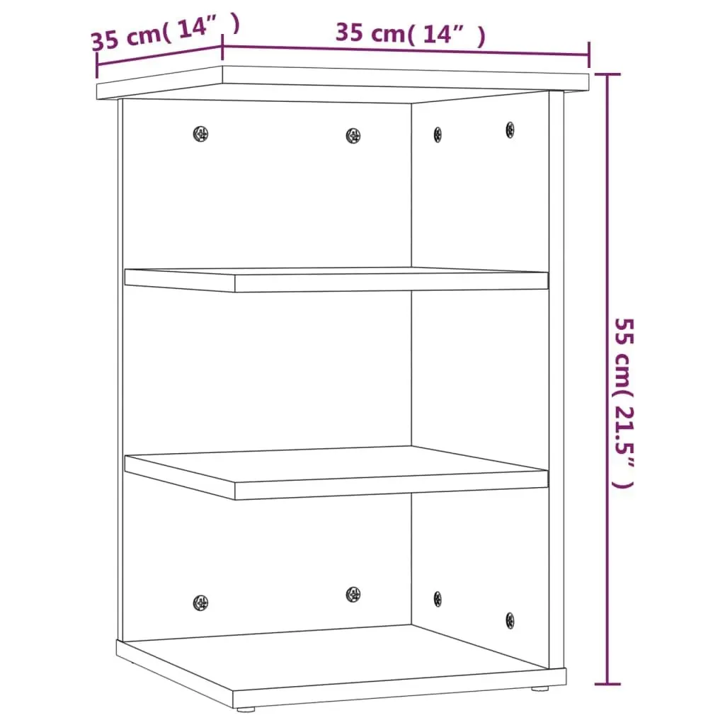 Side Cabinet Grey 35x35x55 cm Engineered Wood 806276