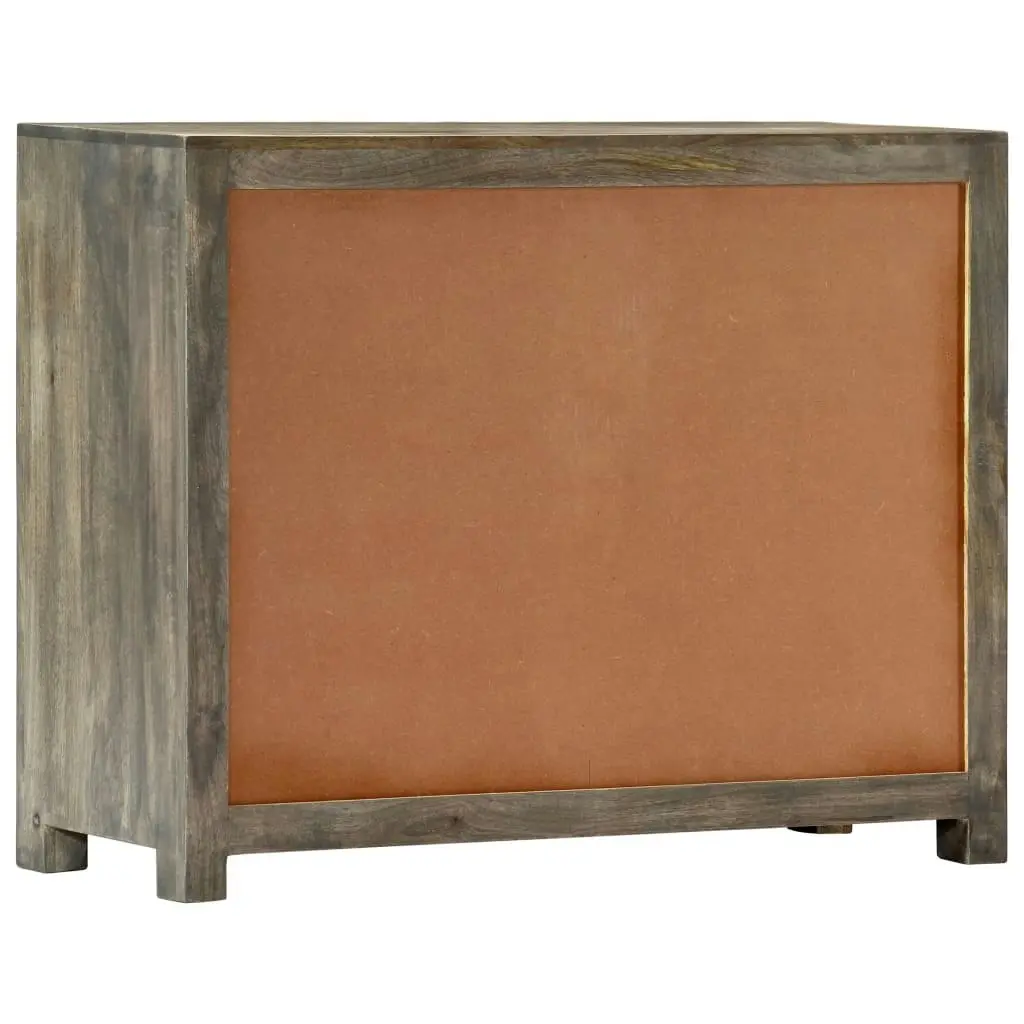 Side Cabinet Grey 75x30x60 cm Solid Mango Wood 282736