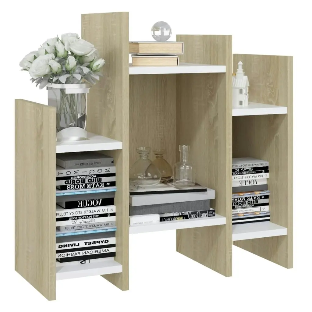 Side Cabinet Sonoma Oak and White 60x26x60 cm Engineered Wood 806288