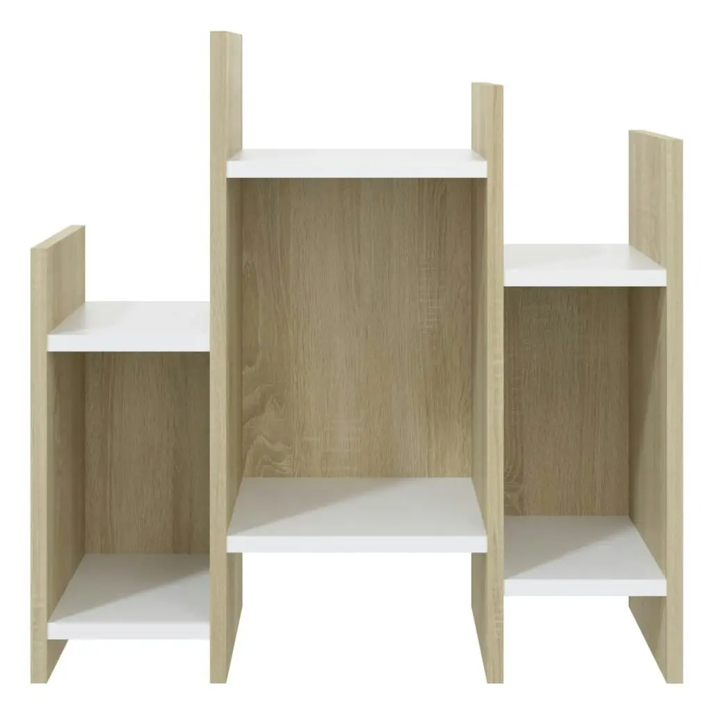 Side Cabinet Sonoma Oak and White 60x26x60 cm Engineered Wood 806288