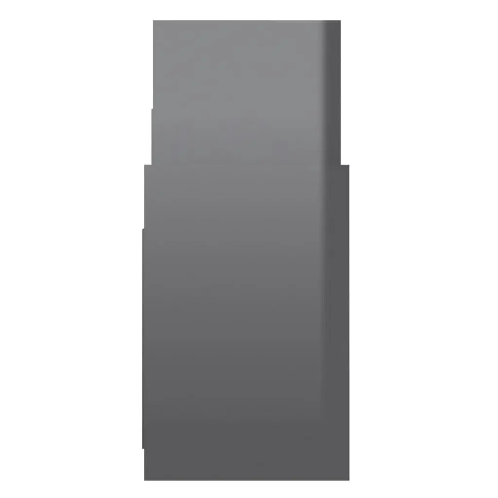 Side Cabinet High Gloss Grey 60x26x60 cm Engineered Wood 806291