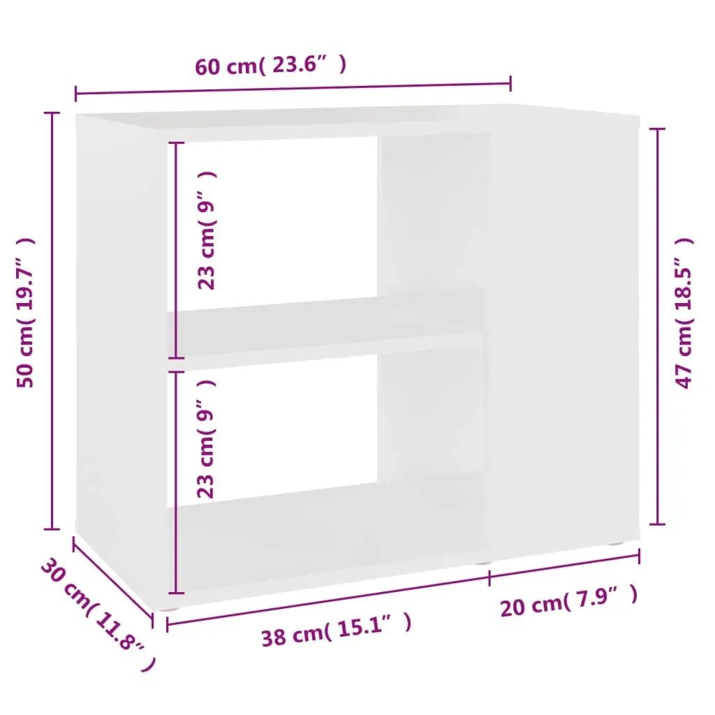 Side Cabinet White 60x30x50 cm Engineered Wood 806301