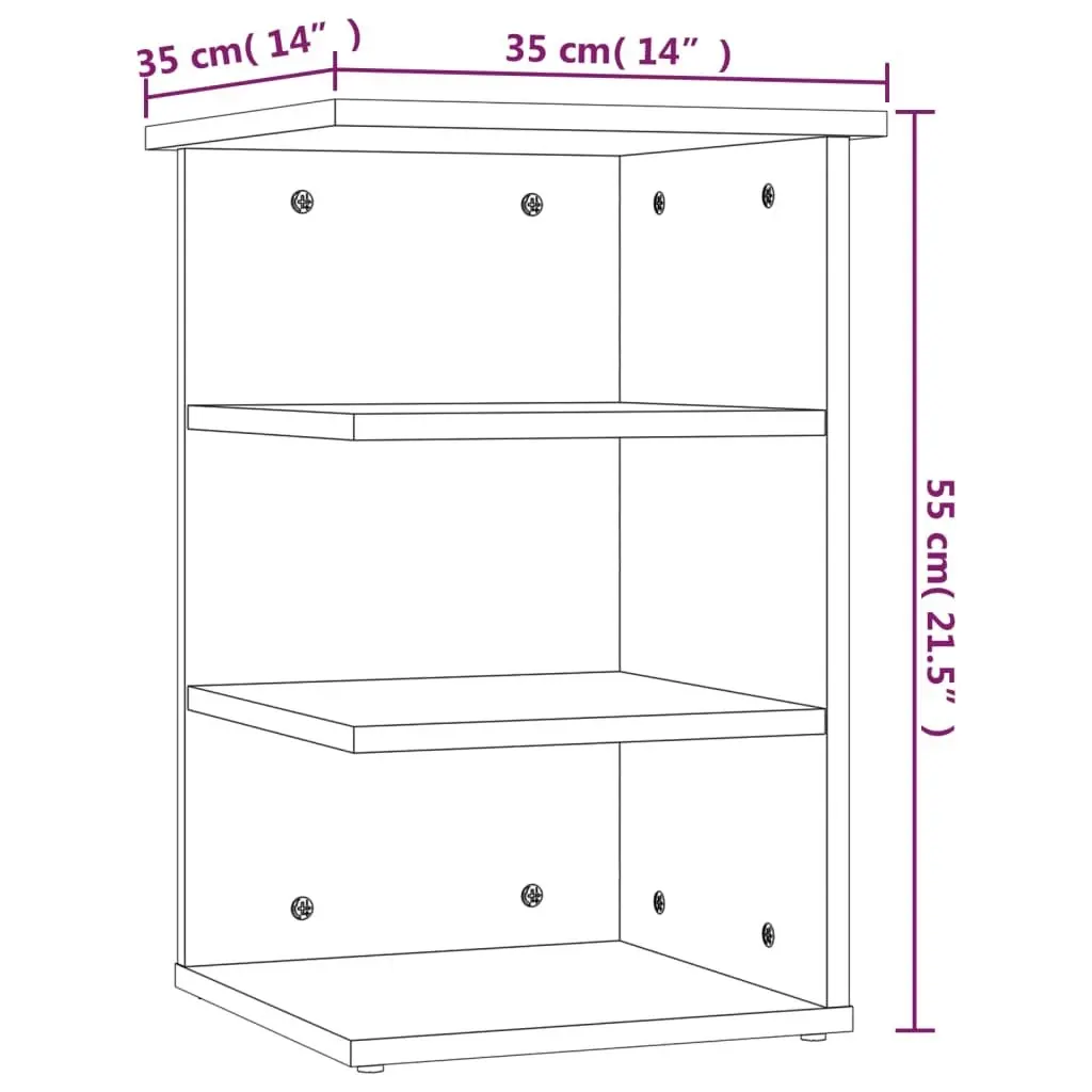 Side Cabinet White 35x35x55 cm Engineered Wood 806274