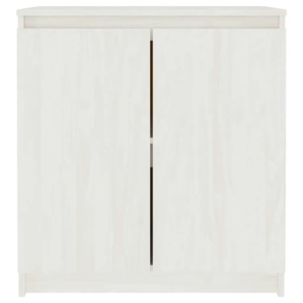 Side Cabinet White 60x36x65 cm Solid Wood Pine 833098