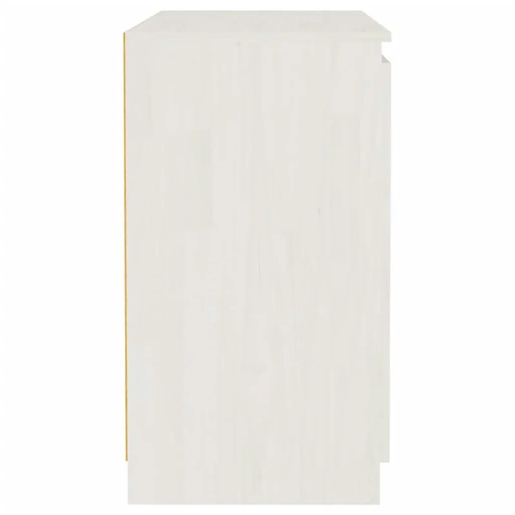 Side Cabinet White 60x36x65 cm Solid Wood Pine 833098