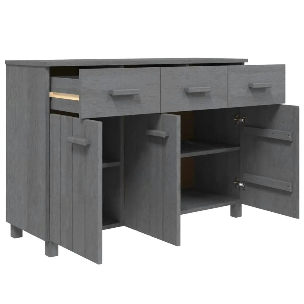 Sideboard "HAMAR" Dark Grey 113x40x80 cm Solid Wood Pine 340442