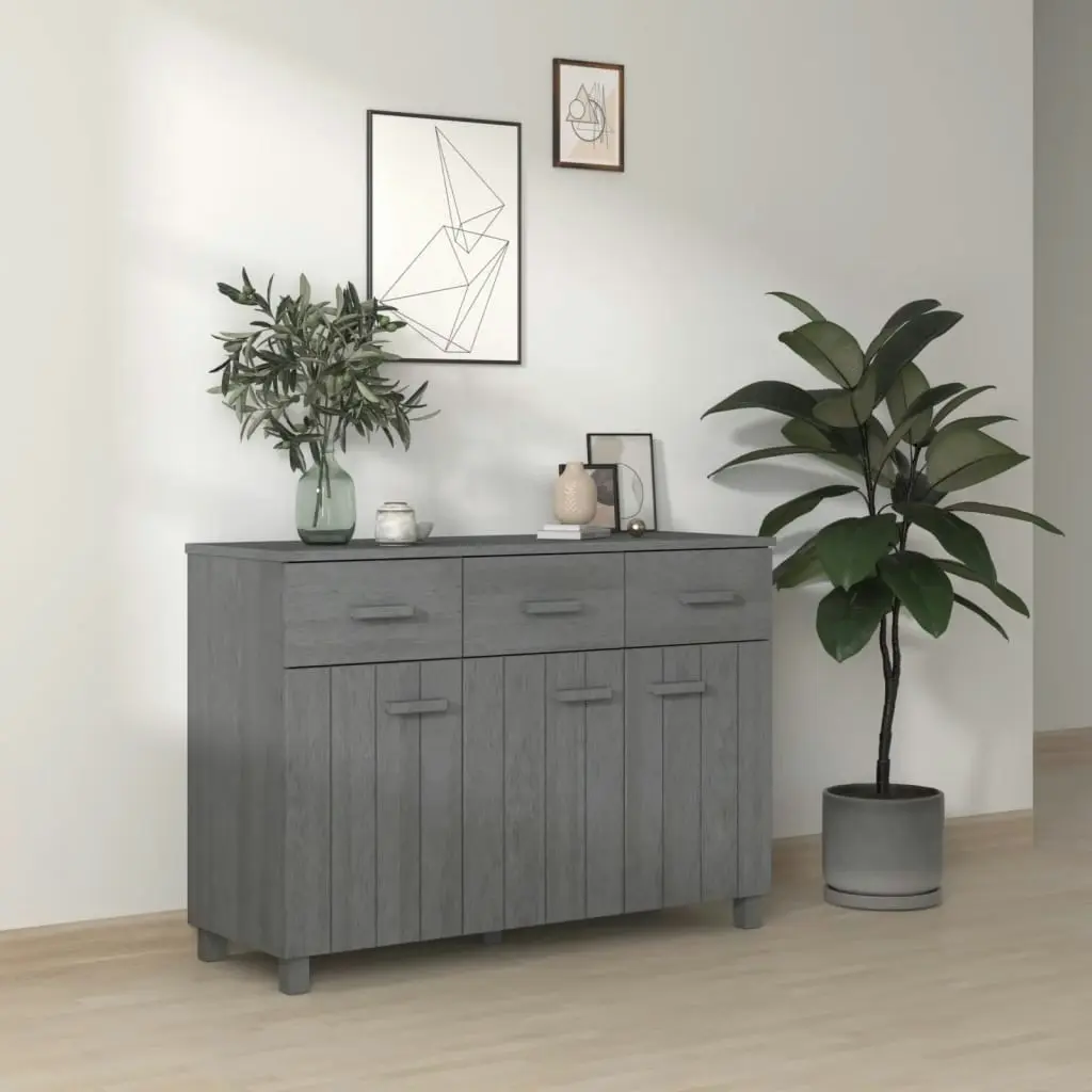 Sideboard "HAMAR" Dark Grey 113x40x80 cm Solid Wood Pine 340442