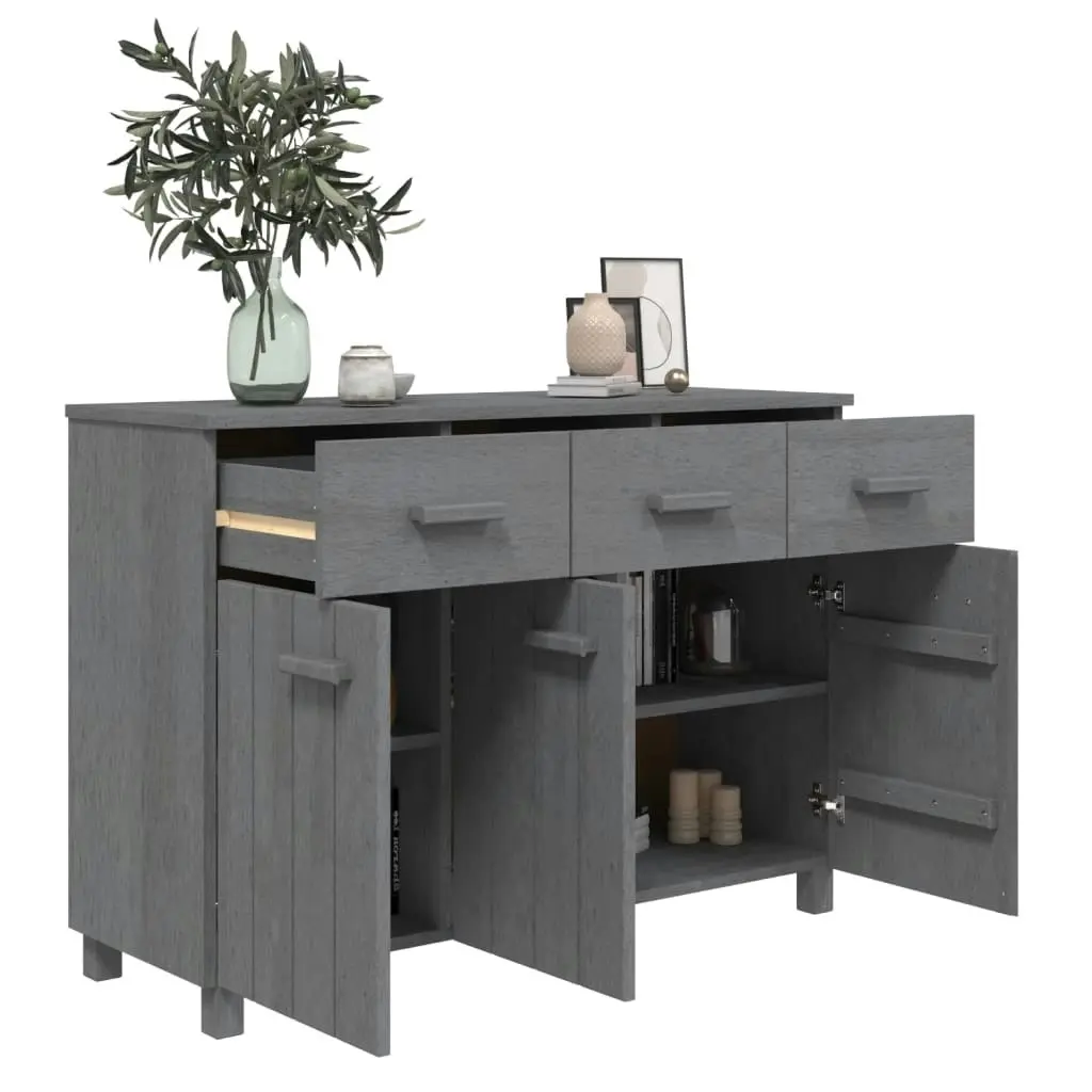 Sideboard "HAMAR" Dark Grey 113x40x80 cm Solid Wood Pine 340442