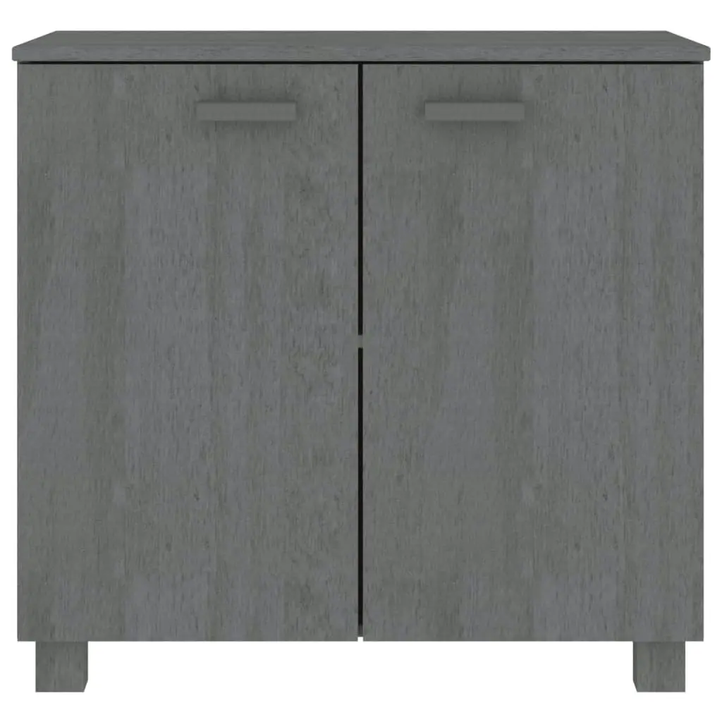 Sideboard "HAMAR" Dark Grey 85x35x80 cm Solid Wood Pine 340494