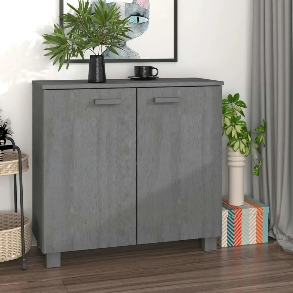 Sideboard "HAMAR" Dark Grey 85x35x80 cm Solid Wood Pine 340494