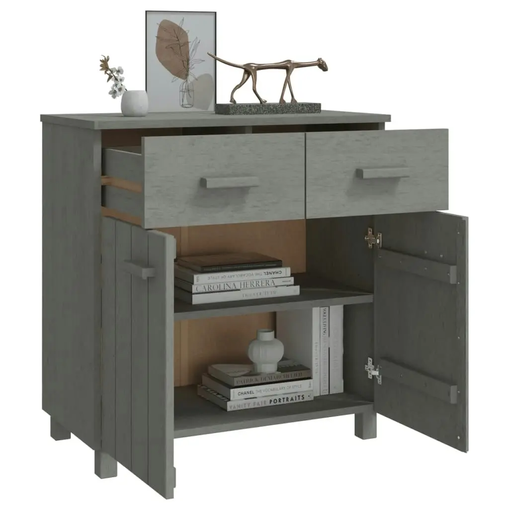 Sideboard "HAMAR" Light Grey 79x40x80 cm Solid Wood Pine 340439