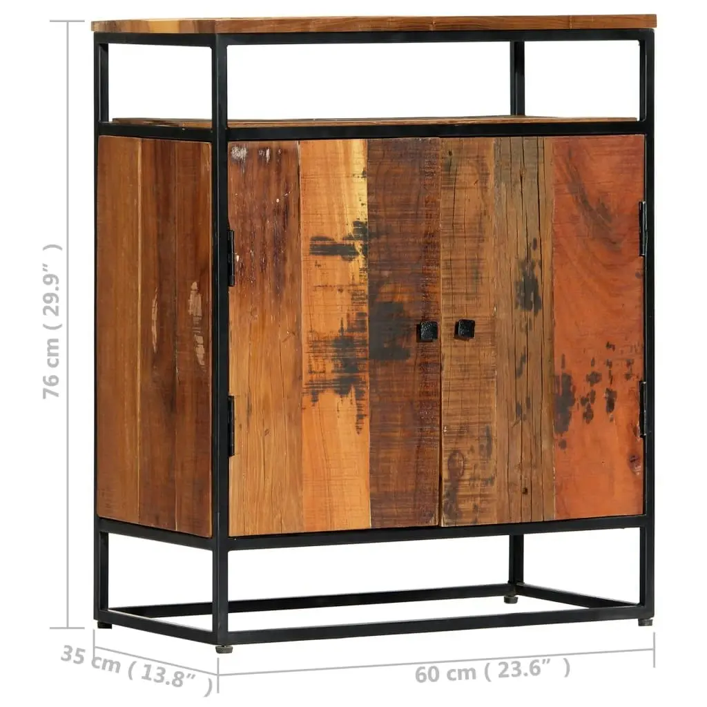 Side Cabinet 60x35x76 cm Solid Reclaimed Wood and Steel 282727