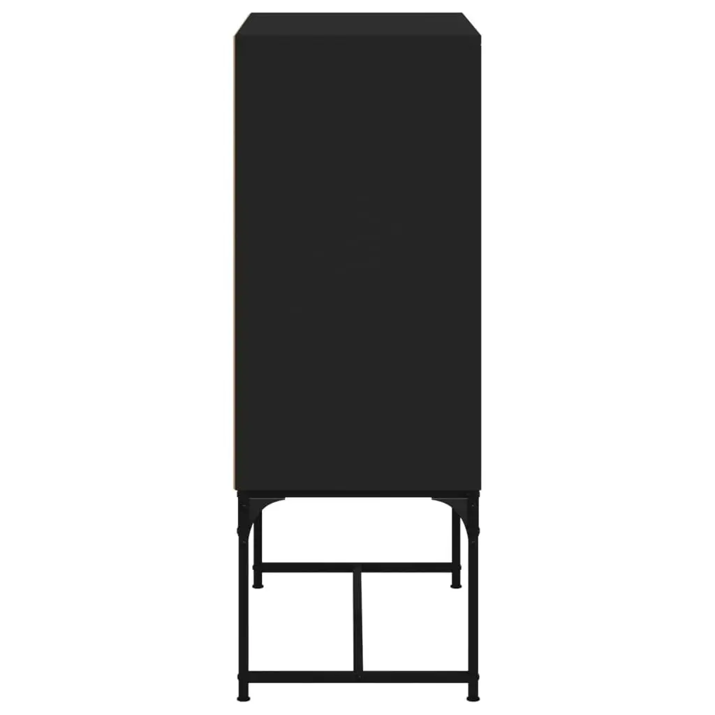 Side Cabinet with Glass Doors Black 69x37x100 cm 836547