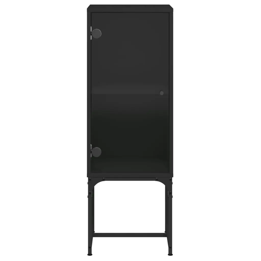 Side Cabinet with Glass Doors Black 35x37x100 cm 836554